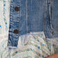 HIDDEN DISTRESSED CROPPED FITTED DENIM JACKET