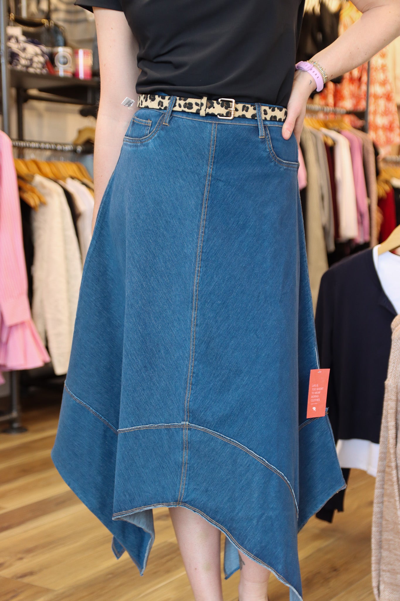 LYSSE “LUCILLE” HANDKERCHIEF DENIM SKIRT