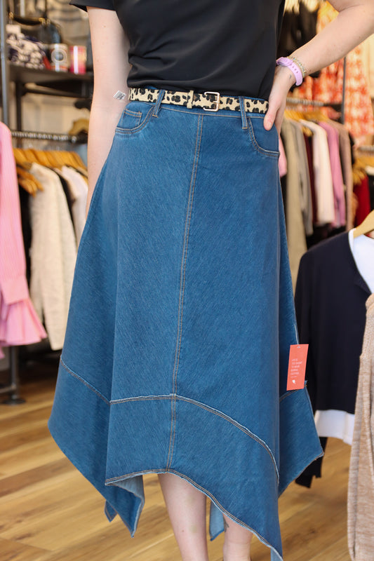 LYSSE “LUCILLE” HANDKERCHIEF DENIM SKIRT