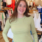 FREE PEOPLE “EASY DOES IT” STRIPED TEE