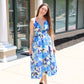 ASTR THE LABEL “JANNA” FLORAL PLUNGE MIDI DRESS