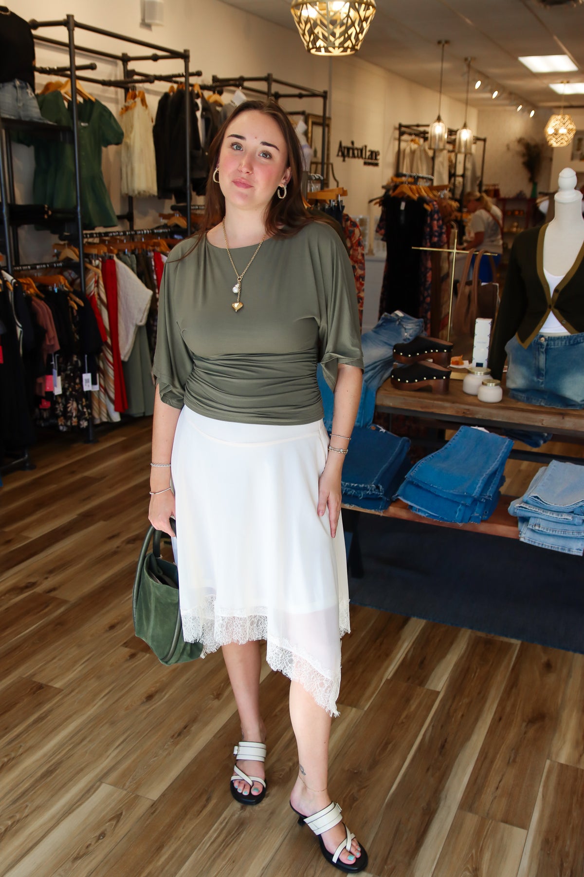 ALLIE ROSE DOUBLE KNIT ANGEL SLEEVE TOP