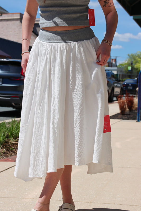 BY TOGETHER ASYMMETRICAL MIDI SKIRT