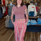 FREE PEOPLE “DAYS END” SOLAR LINEN STRIPE PANT
