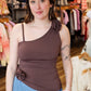 STEVE MADDEN HADLEIGH KNIT ROSETTE TOP