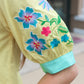 JODIFL EMBROIDERED SLEEVE V-NECK TOP