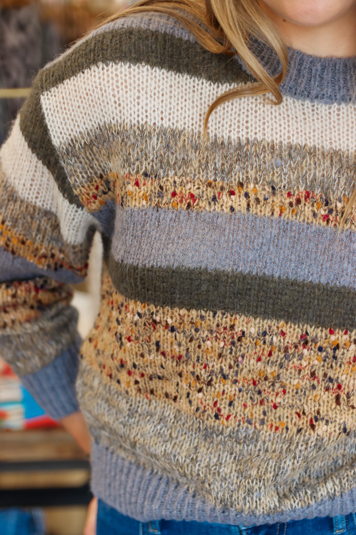 SAGE THE LABEL "DAFFODIL" STRIPE SWEATER