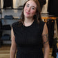 ARIELLA MESH RUCHED STUDDED TOP