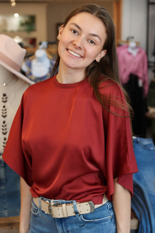 LYSSE “GINGER” MIX-MEDIA DOLMAN TEE