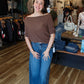 SIX FIFTY SHORT SLEEVE BROWN “ANYWHERE” TOP