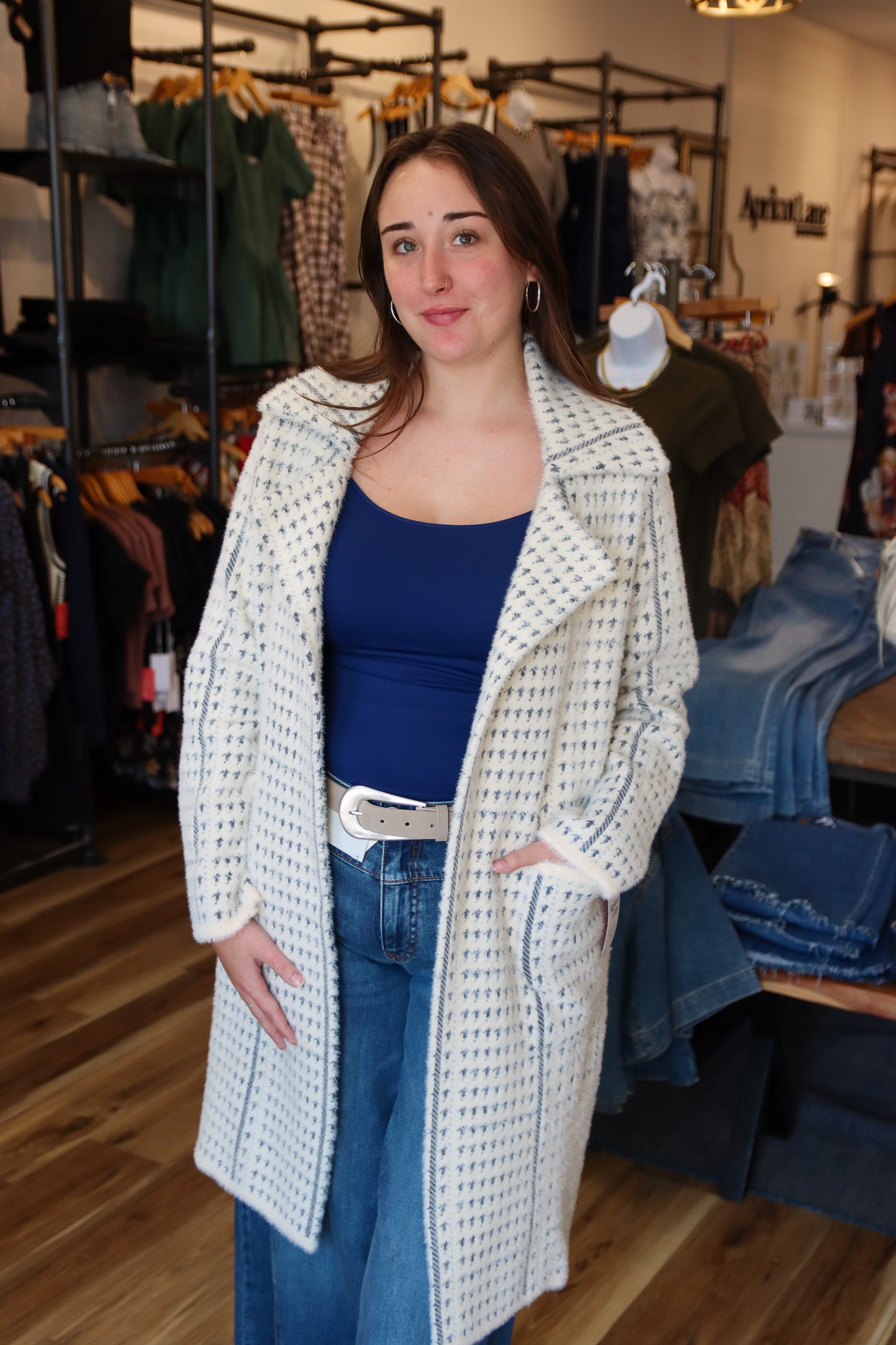 SAGE THE LABEL “MARCEAU” HOUNDSTOOTH COAT