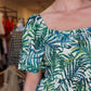 APRICOT LEAF PRINT BRODERIE ANGLAISE DRESS