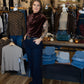 Velvet Draped Mockneck Crop Top