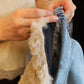 HIDDEN DETACHABLE FUR COLLAR DENIM JACKET