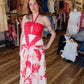 MABLE PLACEMENT PRINTED HALTER MAXI DRESS