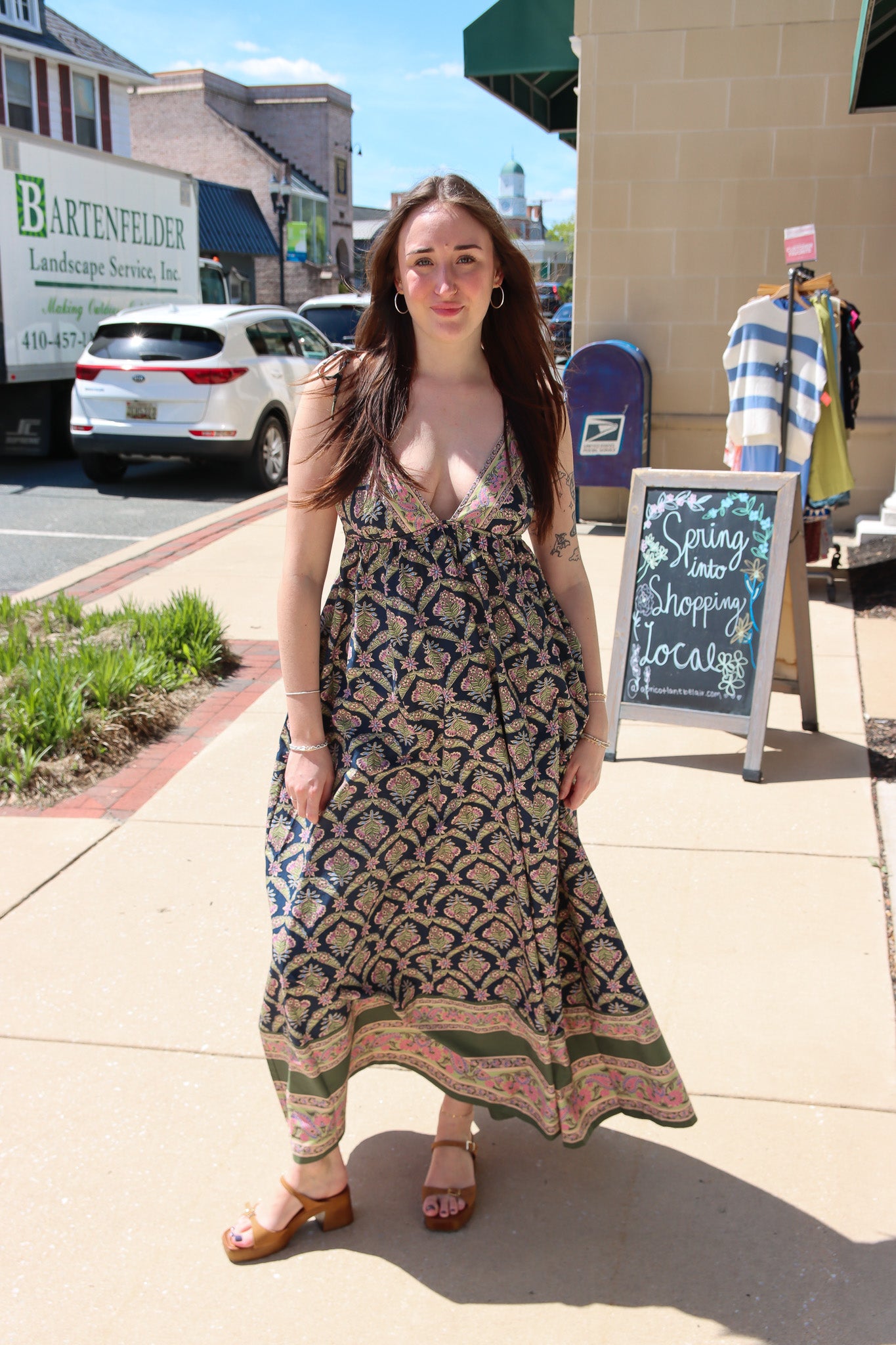 FREE PEOPLE “SORRENTO STROLL” PRINTED MAXI DRESS