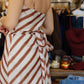 BABY PINK ABSTRACT STRIPE COWL NECK SCARF MAXI