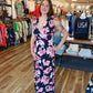 ARIELLA DEEP V PATTERNED MAXI DRESS