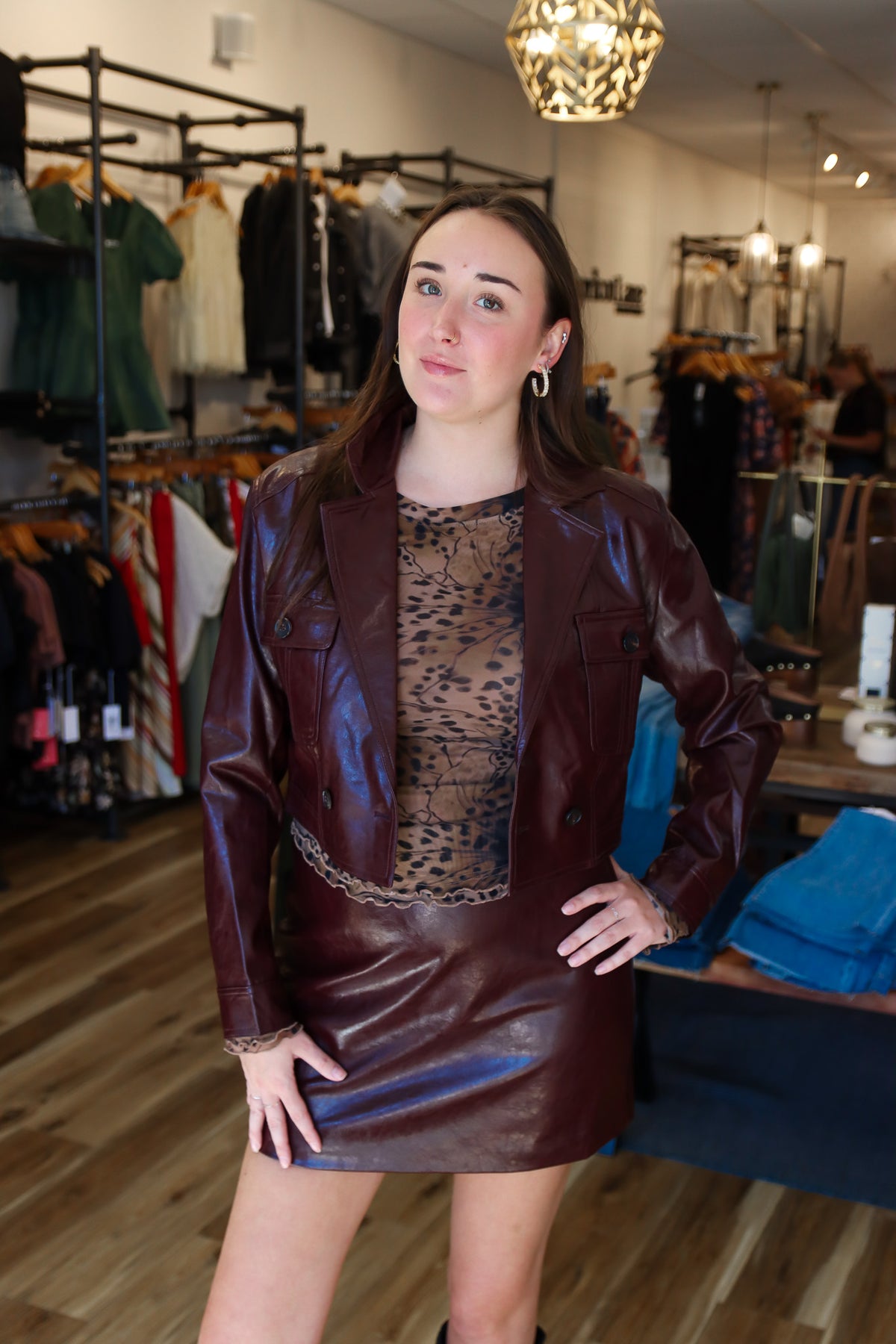 LUCY PARIS “LACEY” MOTO FAUX LEATHER JACKET