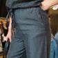 ELAN “BLACK CHAMBRAY” OPEN BACK JUMPSUIT