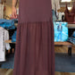 TCEC ADJUSTABLE STRAP STAIN/CHIFFON MAXI DRESS