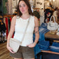 BY TOGETHER SCALLOPED HEM RUCHED SIDES TANK