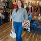 PINCH BUTTON DOWN SHORT SLEEVE SWEATER