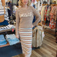 JOHN & JENN “HUNTER” KNIT FRINGE DETAIL MAXI DRESS