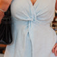 MILIO MILANO LINEN TWIST FRONT MAXI DRESS