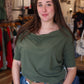 SIX FIFTY GREEN SHORT SLEEVE ANYWHERE TOP