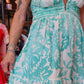 MILIO MILANO “LILY” FLORAL PRINT RUCHED BACK TIERED MAXI DRESS