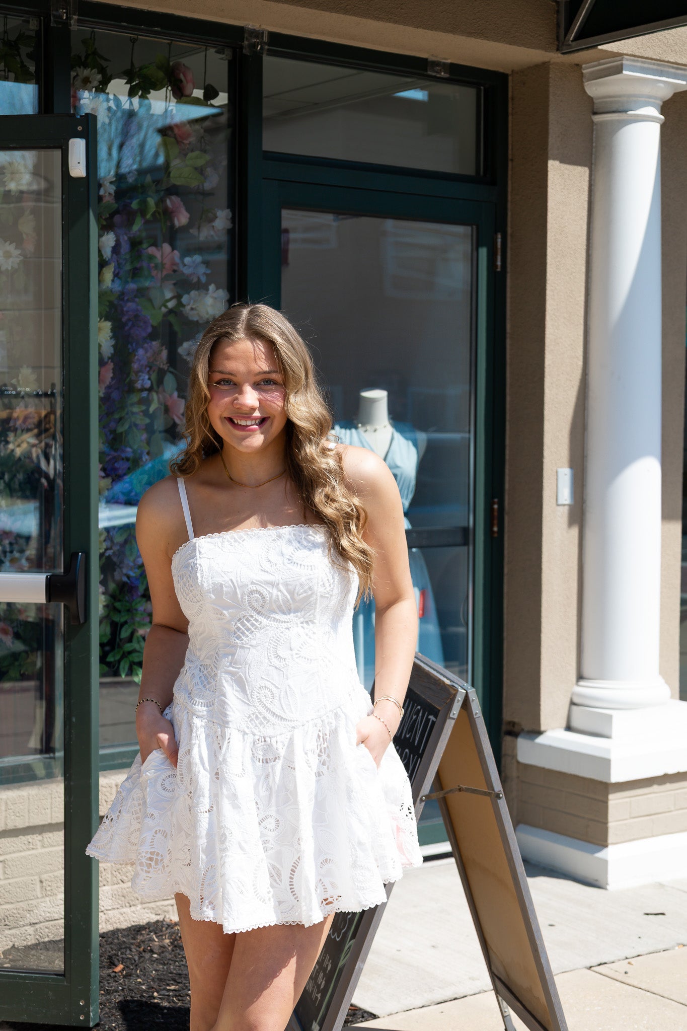 STEVE MADDEN "GIADA" EYELET MINI DRESS