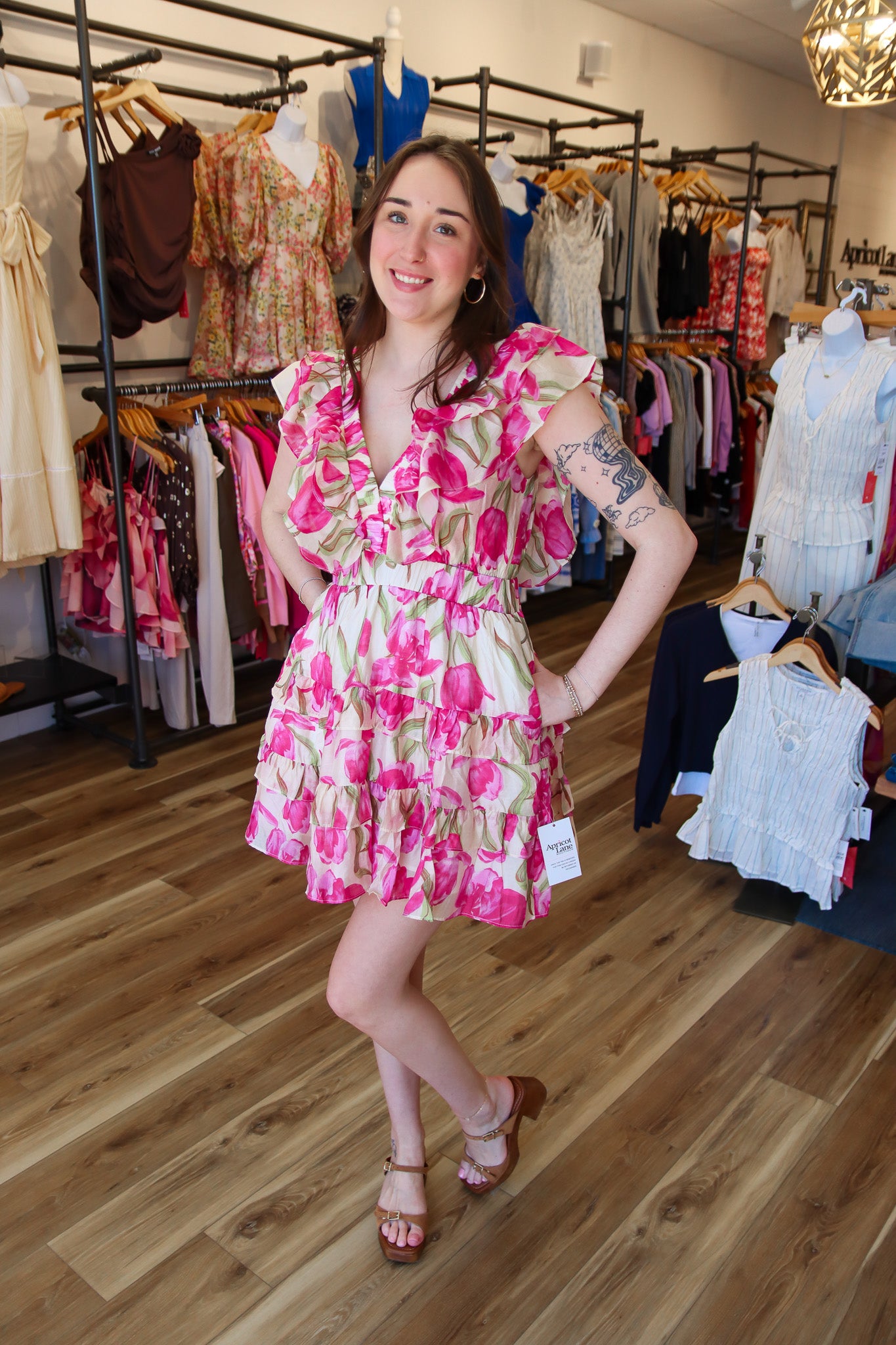 LONIANS BLOOM MINI RUFFLE DRESS