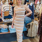 JOHN & JENN “HUNTER” KNIT FRINGE DETAIL MAXI DRESS