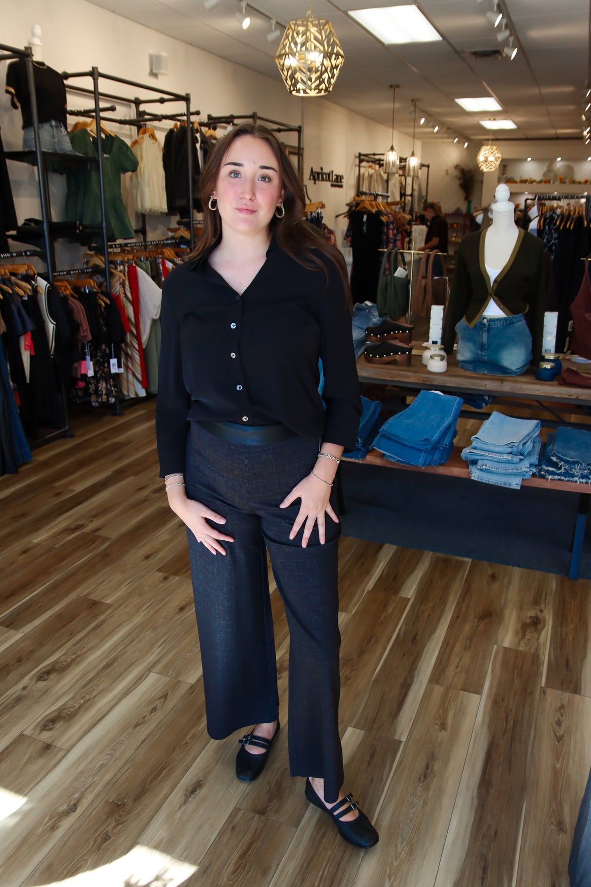 LYSSE “DENVER” WIDE LEG PRINTED PONTE PANT