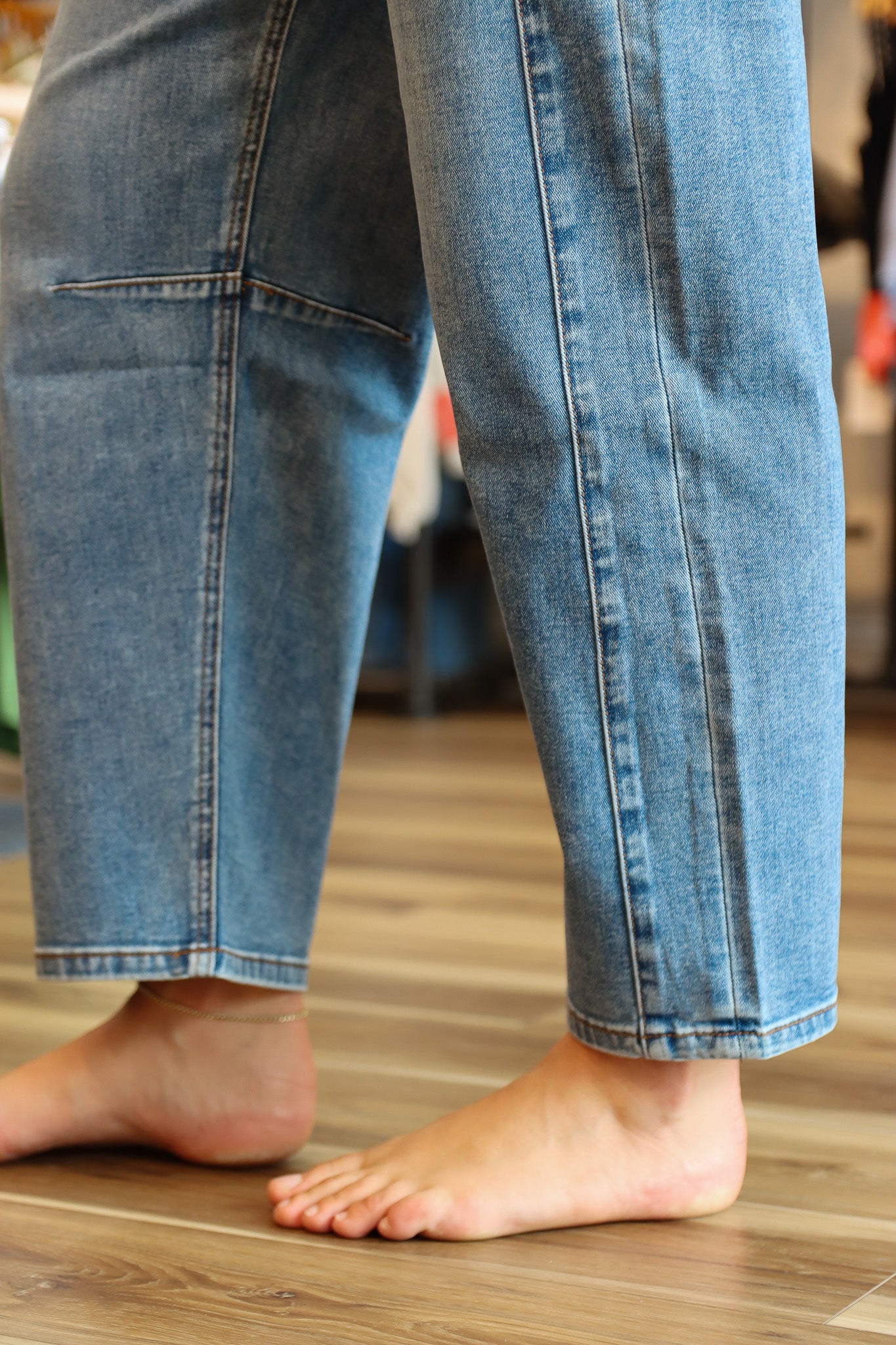 KUT "ASHTON" HIGH RISE RELAXED SIDE PANEL DENIM