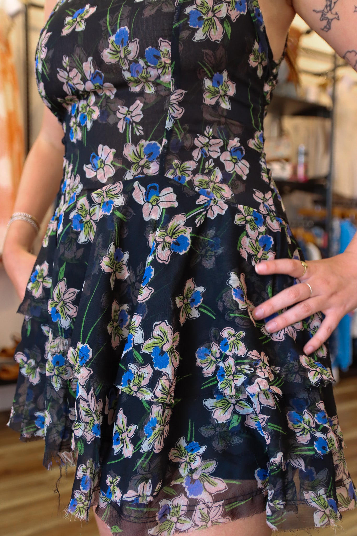 FREE PEOPLE “RAVEN” PRINTED MINI DRESS