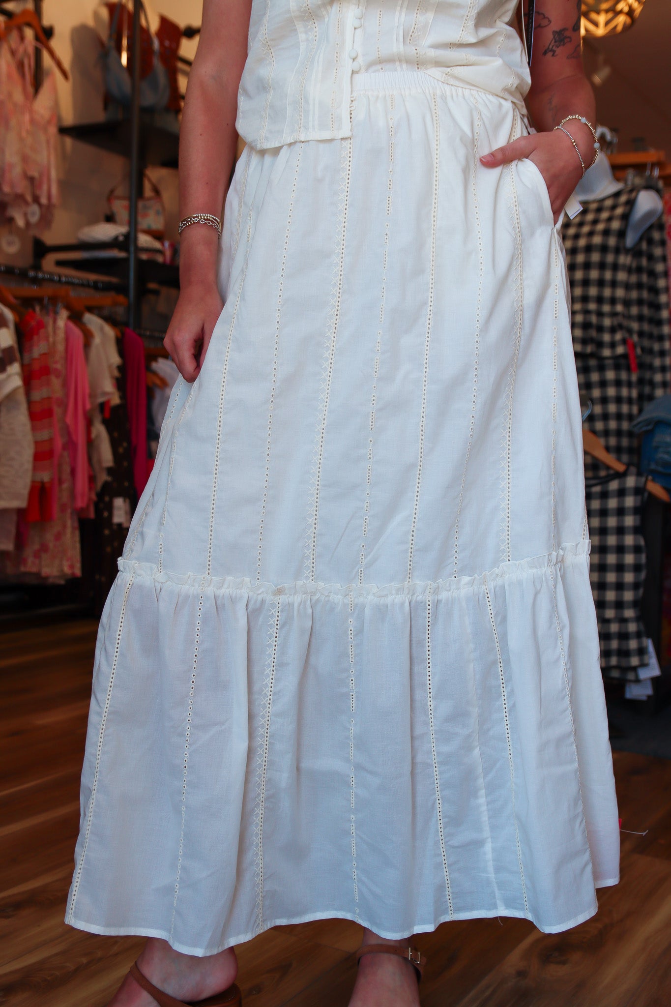 LIVERPOOL TIERED PULL ON MAXI SKIRT