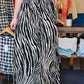 ELAN SMOCKED WAIST ZEBRA FLOWY PANT
