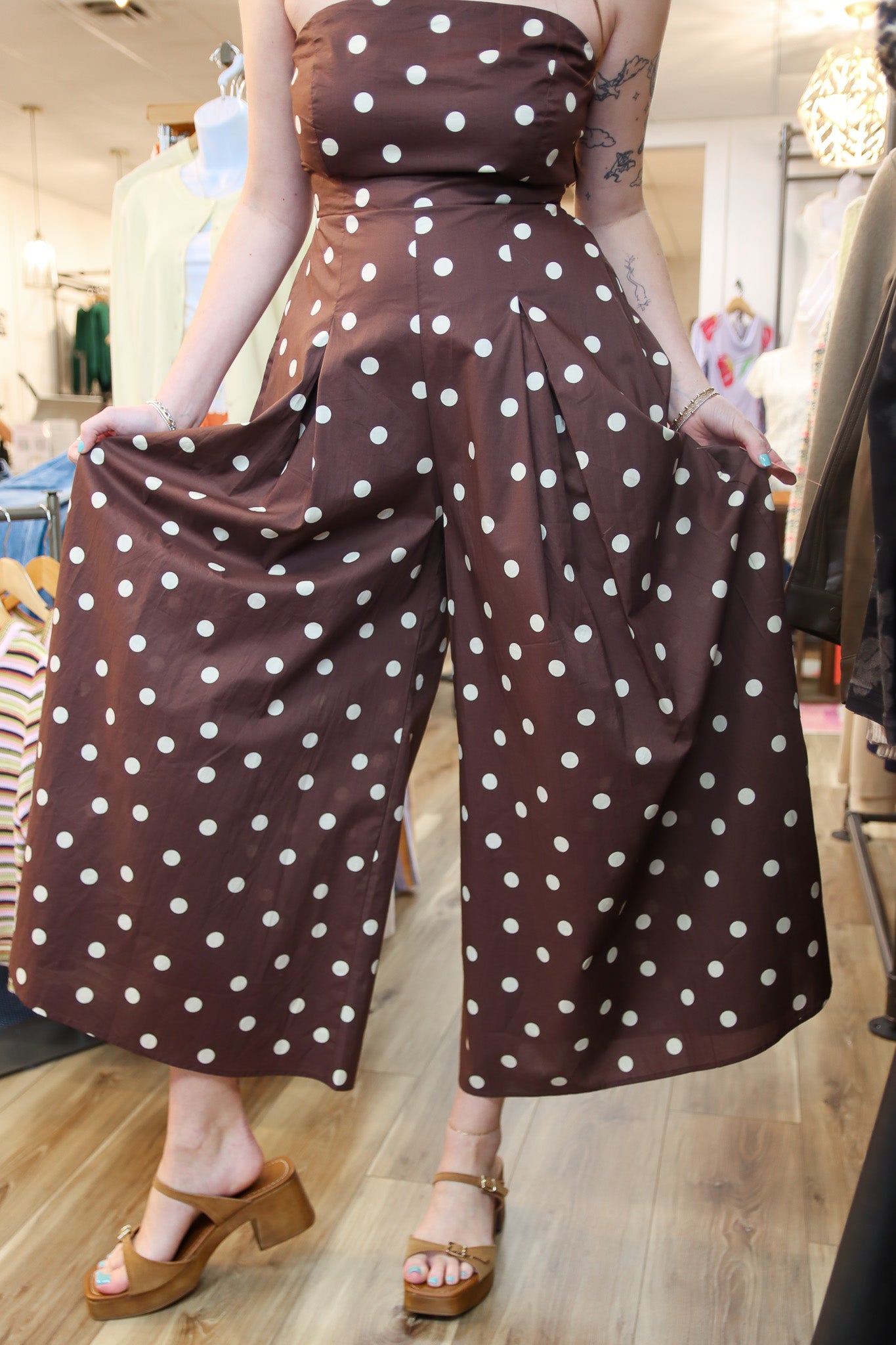 BARDO POLKA DOT STRAPLESS JUMPSUIT