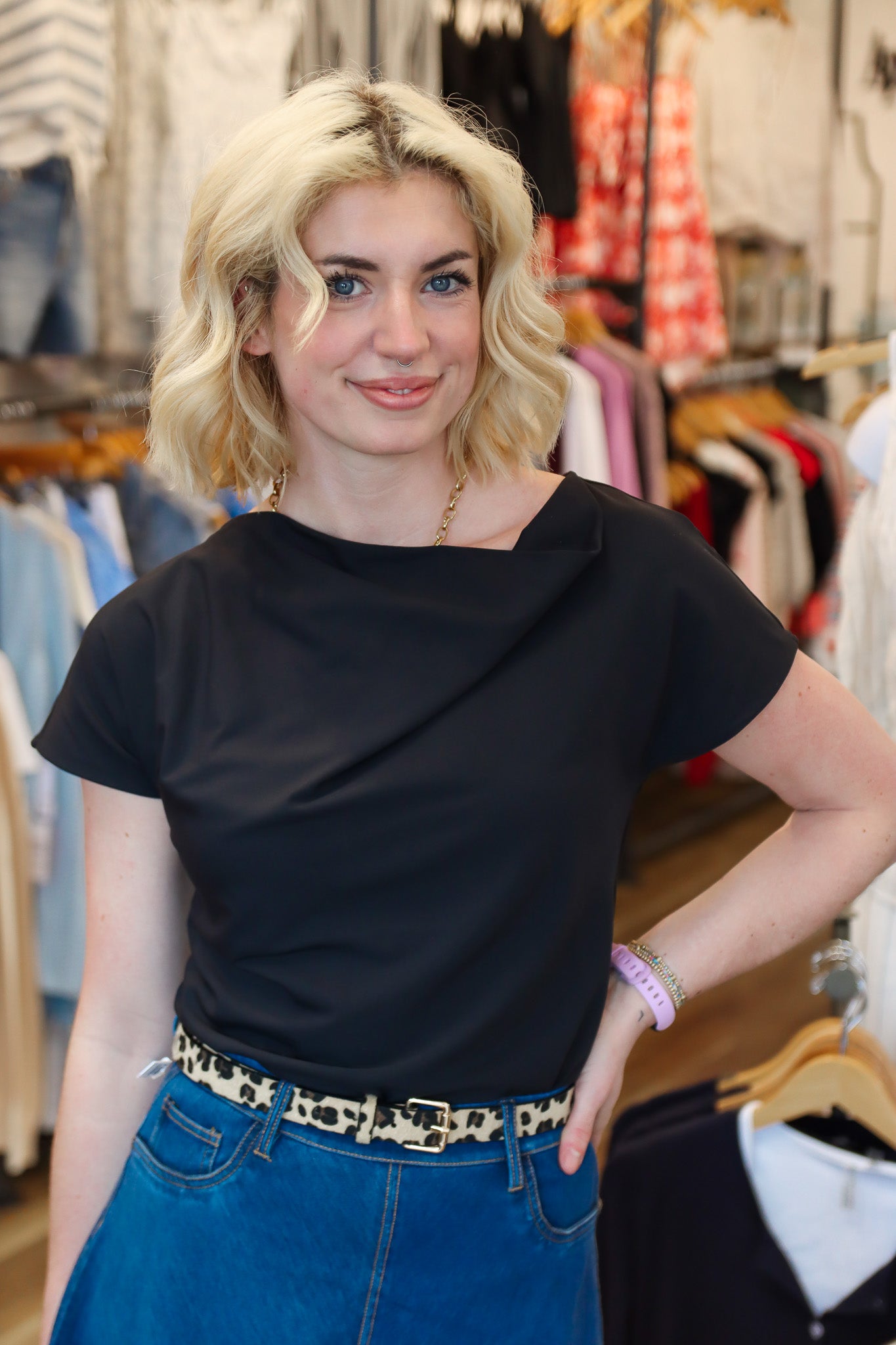 LYSSE “ENSLEY” COWL NECK TOP