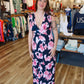 ARIELLA DEEP V PATTERNED MAXI DRESS