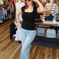 RD STYLE “SHAYLA” COTTON CORE CAP SLEEVE SQUARE NECK TOP