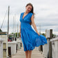 MILIO MILANO COTTON V-NECK MIDI DRESS