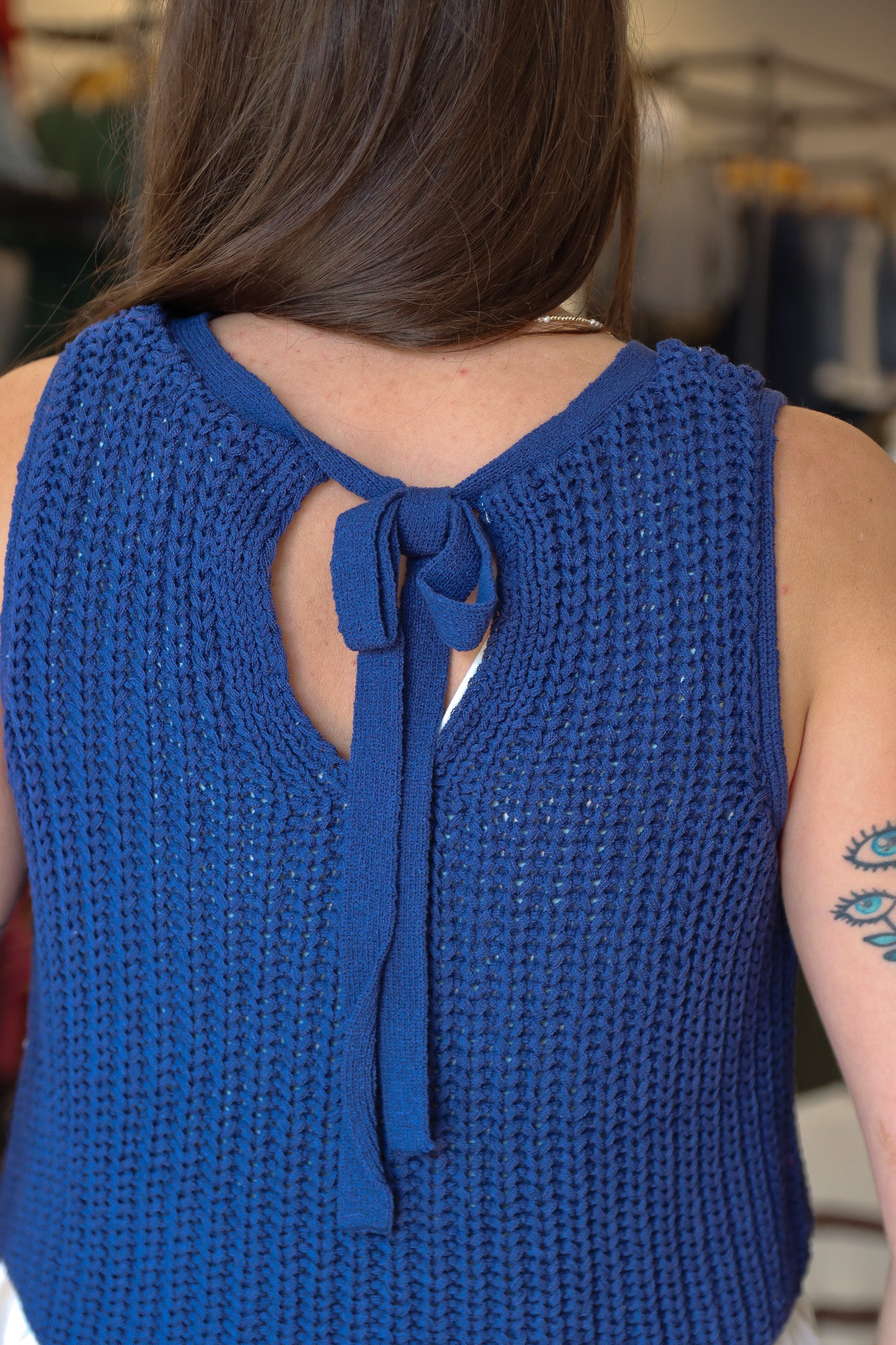 BY TOGETHER GAUZE LINED SLEEVELESS SWEATER TOP