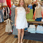 LUCY PARIS “GRETA” EYELET MINI DRESS