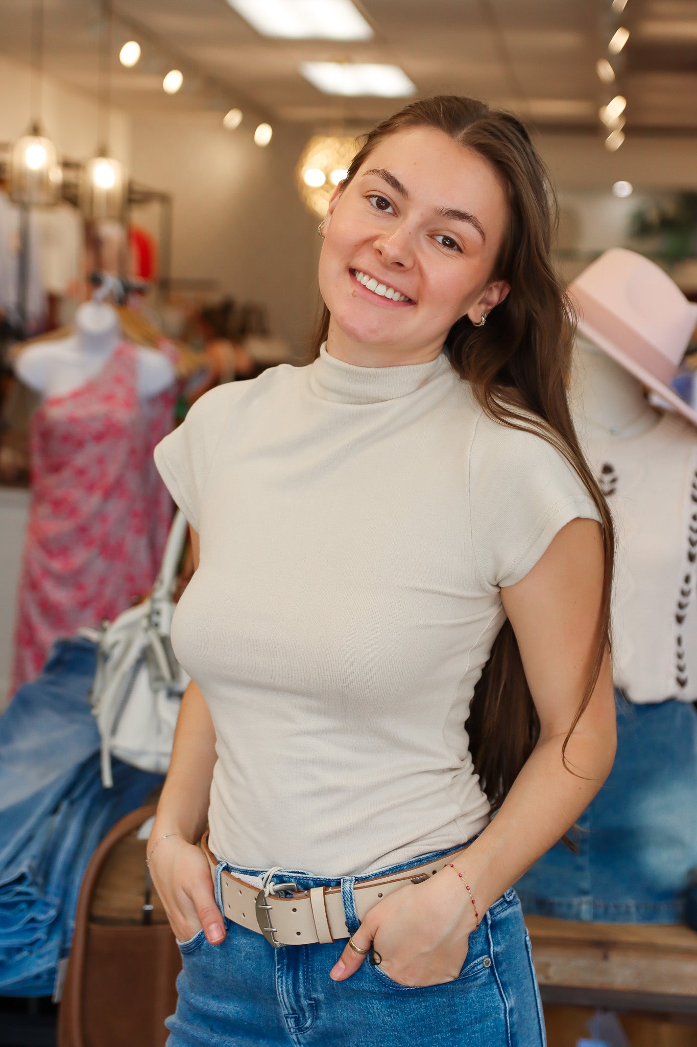 BY TOGETHER SANDI HIGH NECK BASIC TOP
