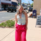 MILIO MILANO LINEN OPEN STITCH WIDE LEG PANTS