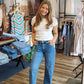 KUT "ASHTON" HIGH RISE RELAXED SIDE PANEL DENIM