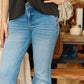 HIDDEN “HAPPI” STRETCH CLEAN LOW RISE FLARE JEAN